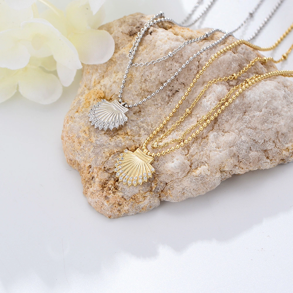 Summer Fashion Sunrise Gold Plated Layer Chain Seashell Charm Beach Anklet