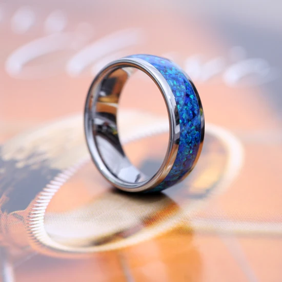 Alianza de boda de anillo de carburo de tungsteno de cúpula de moda de estilo simple