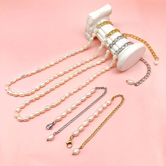 Fabricante personalizado 18K PVD chapado en oro perla de acero inoxidable moda mujer collar proveedor de joyería